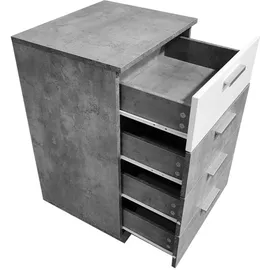Hti-Living Nachtschrank Nina 4 0 x 0 x 0 cm Grau/Weiß