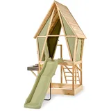 EXIT TOYS Spielhaus Yuki 550 mit Rutsche und Sandkasten Grün