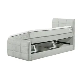 Uno Boxspringbett mit Bettkasten ¦ grau ¦ Maße (cm): B: 103 H: 113