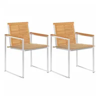 VidaXL Gartenstühle mit Kissen 2 Stk. Massivholz Teak und