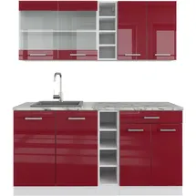 Vicco Küchenzeile R-Line 160 cm Rot Hochglanz/Weiß