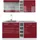 Vicco Küchenzeile R-Line 160 cm Rot Hochglanz/Weiß
