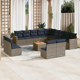vidaXL Garten-Lounge-Set 14-tlg. grau
