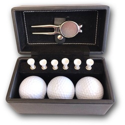 Lasernauten Golfball Golfball Set mit 3 Wilson Bällen, Gabel und 6 Tees in Geschenkbox