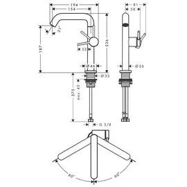 Hansgrohe Tecturis S Waschtischarmatur mit Schwenkauslauf und Push-Open Ablaufgarnitur brushed bronze