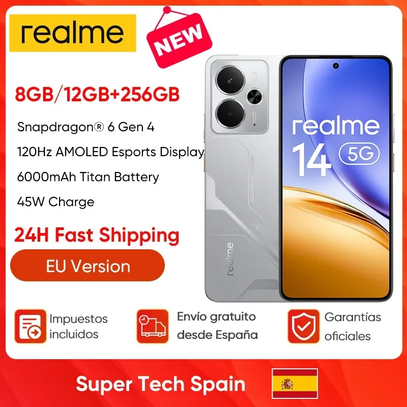 Globale Version realme 14 5g Smartphone Snapdragon 6 Gen 4 50mp ois ai Kamera 120Hz Amoled Esport Display 6000mAh Akku