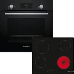 Bosch Einbau-Backofen-Set, HBF133BA0 + PKE61RAA2E, Einbau-Backofen, Elektro-Kochfeld HBD231FB65