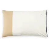 Tommy Hilfiger Kopfkissenbezug Color Block, Natur, Uni, 40x80 cm, Oeko-Tex® Standard 100, bügelleicht, Wohntextilien, Kissen, Kissenbezüge