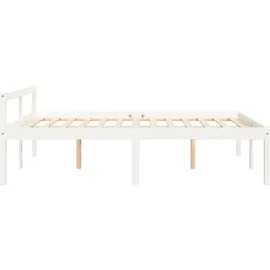 vidaXL Seniorenbett Weiß 140x200 cm Massivholz Kiefer