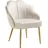Tectake Cocktailsessel Hellen Samt 66 x 80,5 x 62 cm Creme/Gold gepolstert