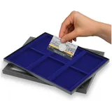 Safe-Album Münzetui Flache Münzbox Echtglas-Deckel Nr. 8343 6 Fächer à 85 x 63 mm schwarz