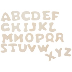 VBS Deko-Buchstaben Holz-Buchstabenmix, 26 Stück beige