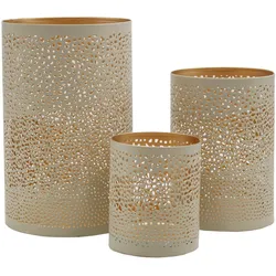 Windlicht CANDLE PATTERN - beige