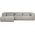 Woood Ecksofa Bean aus robustem Stoff, modern linksseitig, hellgrau, gemütlich für 3–4 Personen