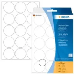 HERMA Verschluss Etiketten Ø32mm transparent 2277 240 Stück permanent haftend