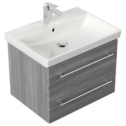 Badmöbel mit Villeroy & Boch Avento Waschbecken 65cm SoftClose silbereiche