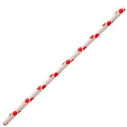 NATURESTAR Classic Papier-Trinkhalme, gepunktet, 19,7 cm 421150 , 1 Packung = 100 Stück, rot-weiß