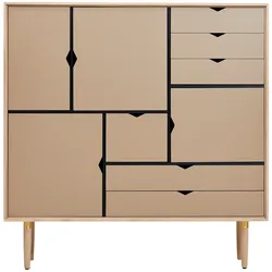 Andersen Furniture - S3 Kommode, Eiche geseift / Fronten kashmir