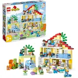 LEGO 10994 DUPLO 3-in-1-Familienhaus, Puppenhaus aus Bausteinen mit Push&Go