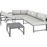 Tectake Sitzgruppe Faro aus Aluminium - Grau