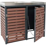 Proregal Mülltonnenbox 124 x 134 x 84 cm braun