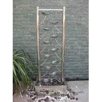 Köhko Wasserwand Edelstahl Blättenform 97CM mit LED-Beleuchtung