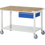 Rau Fahrbare Werkbank mit Ablageboden und Schublade BxTxH 1250x700x880mm