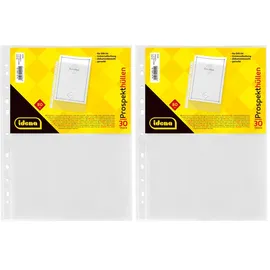 IDENA 10404 - Prospekthülle DIN A4 genarbt, 80μ, 30 Stück (Packung mit 2)