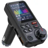 Nulaxy Bluetooth-autosender mit 1,8-zoll-farbbildschirm, Qc3.0-schnellladefunktion und Integriertem Mikrofon für Freisprechanrufe,