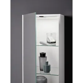 EMCO Evo Halbhochschrank 75 x 40 x 120 cm Schwarz/Spiegel Glas/MDF