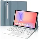 FOGARI Tastatur mit Touchpad für Samsung Tab S10 Lite/S10 FE / S9 FE 27,6 cm (10,9 Zoll), Schutzhülle für Galaxy Tab S10 Lite mit Spanisch Ñ, Bluetooth-Tastatur mit Trackpad für Samsung S10 Lite, Blau