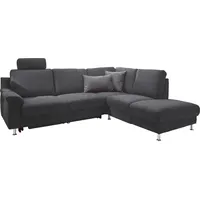 Candy 3C Carina Ecksofa »Korfu L-Form«, incl.- 1 Kopfstütze, wahlweise mit Schlafunktion und Stauraum, grau