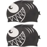 Homoyoyo 2 Stück Silikon Badekappen Für Und Erwachsene - Niedliche Hai-Designs Wasserdicht Und Ideal Für Schwimmunterricht Und Freizeitspaß