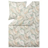 Estella Bettwäsche 135x200 und 80x80, Rabea Tropenblatt, Interlock Jersey, bügelfrei, Ganzjahresbettwäsche aus Baumwolle, pflegeleicht mit Reißverschluss