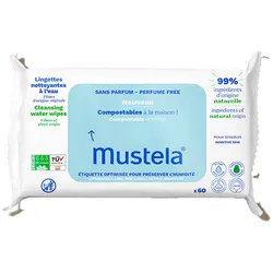 MUSTELA BABY-CHILD unscented water-based wipes compostable at home 60 units