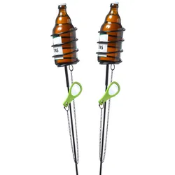 Flaschenhalter 2er Set - Spiralhalter für Gläser, Getränke, Kerzen etc - mit 2 √ñffnern - H: 100cm