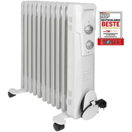 Clatronic Clatronic® Ölradiator | Effiziente mobile Heizung | elektrische Heizung mit 11 Rippen | 3 Stufen | Slimline Heizkörper | bis zu 50qm | 2300 W | RA... - Weiß