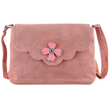 Allgäu Rebell Blümchen Umhängetasche Leder Fuchsia