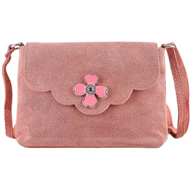 Allgäu Rebell Blümchen Umhängetasche Leder Fuchsia