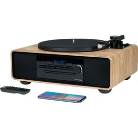 Thomson Stereo-Mikrofon, Bluetooth 5.0, CD-Player, integrierter Plattenspieler (MIC300TT)