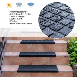 BigDean Stufenmatte 65 x 25 cm Schwarz