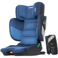 Jovikids Faltbar Kindersitz mit ISOFIX, i-Size R129 Kinderautositze ca. 3-12 Jahre (100-150cm), Kindersitzerhöhung mit Rückenlehne, Geeignet für Reisen (Blau)