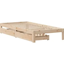 vidaXL Massivholzbett 100 x 200 cm Beige