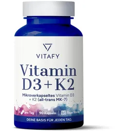 Vitafy Vitamin D3+K2 Kapseln 90 St.