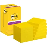 Post-it Super Sticky Notes, Packung mit 12 Blöcken, 90 Blatt pro Block, 76 x 76 mm Gelb