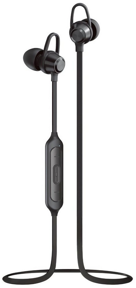 XQISIT Sport BT Kopfhörer Bluetooth In-Ear Headset Smartphone-Headset (Anruffunktion, Bluetooth, Mikrofon, Wiedergabe-Steuerung, Bluetooth 5.0, Ideal auch für Sport Bluetooth 5.0 Leicht mit Mikrofon Fernbedienung) schwarz