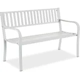 Relaxdays Gartenbank 82 x 127 x 59,5 cm Weiß