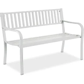 Relaxdays Gartenbank 82 x 127 x 59,5 cm Weiß