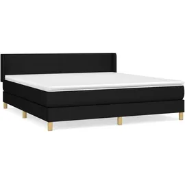 vidaXL Boxspringbett mit Matratze Schwarz 180x200 cm Stoff