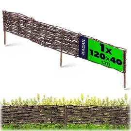 Kadax Palisade aus Weide 120 x 40 cm 1 Stück braun